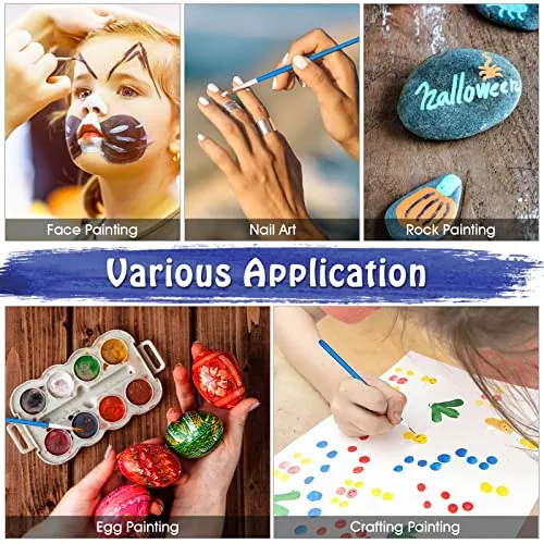 100Pcs Paint Brushes Bulk Small, Anezus Paint Brushes for Kids Fine Paint Brushes Set Detail Paint Brushes for Classroom Model Canvas Face Nail Art
