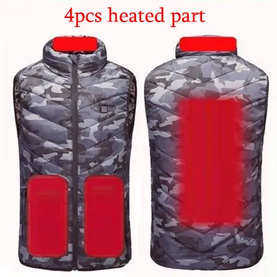 11PCS Heated Jacket Fashion Men Women Coat Intelligent USB Electric Heating Thermal Warm Clothes Winter Heated Vest Plussize