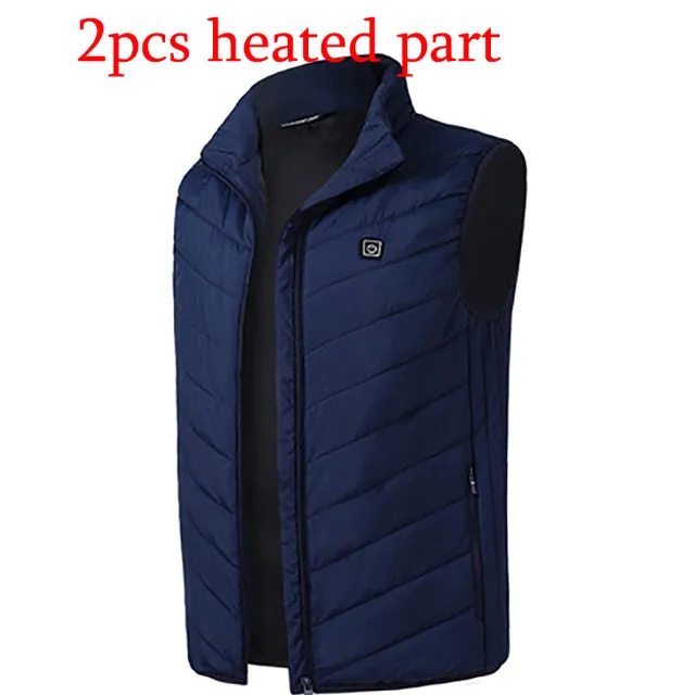 11PCS Heated Jacket Fashion Men Women Coat Intelligent USB Electric Heating Thermal Warm Clothes Winter Heated Vest Plussize
