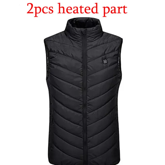 11PCS Heated Jacket Fashion Men Women Coat Intelligent USB Electric Heating Thermal Warm Clothes Winter Heated Vest Plussize