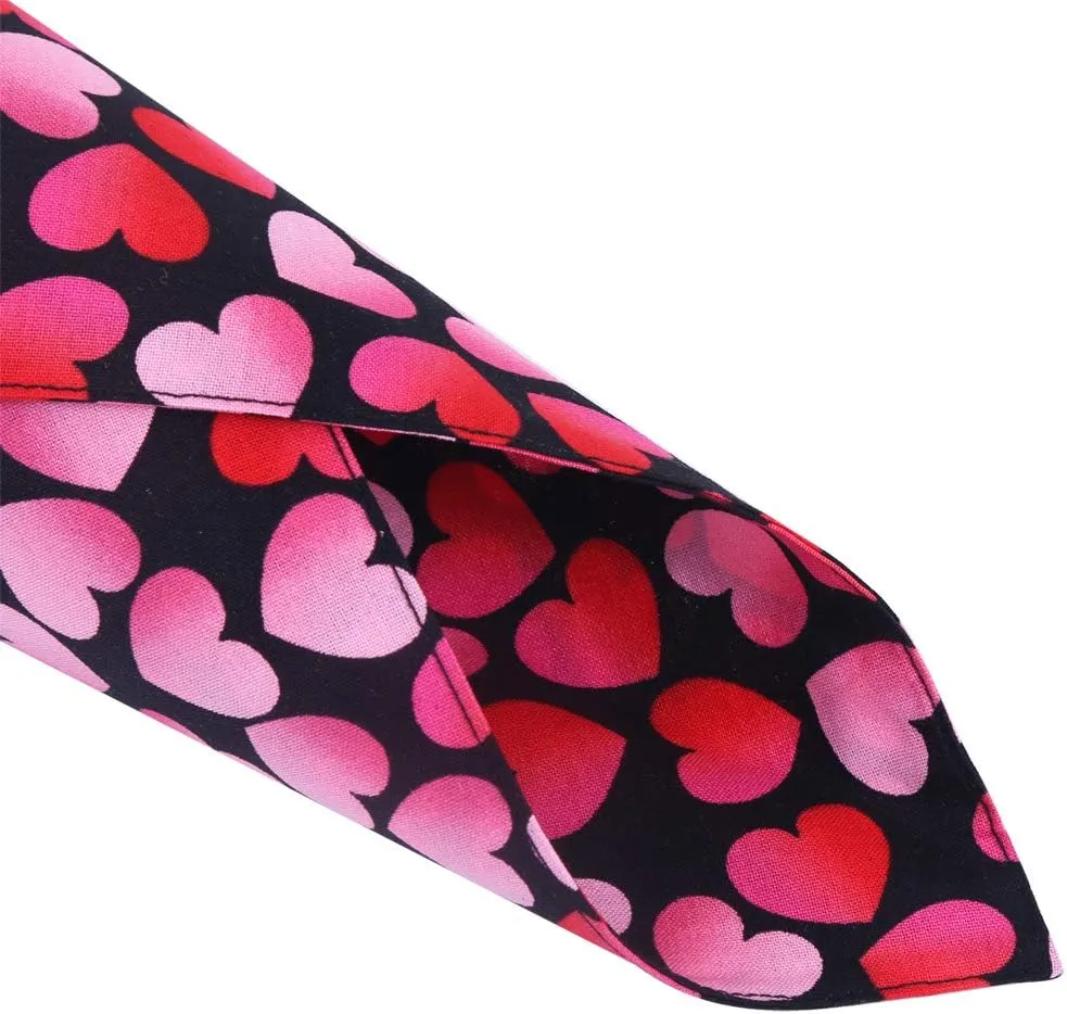 2 Pack Valentine Dog Bandana Reversible Triangle Bibs Scarf Accessories for Cats Pets Small