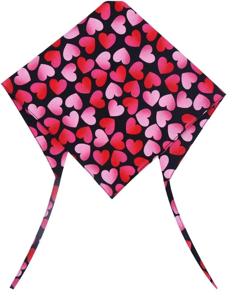 2 Pack Valentine Dog Bandana Reversible Triangle Bibs Scarf Accessories for Cats Pets Small
