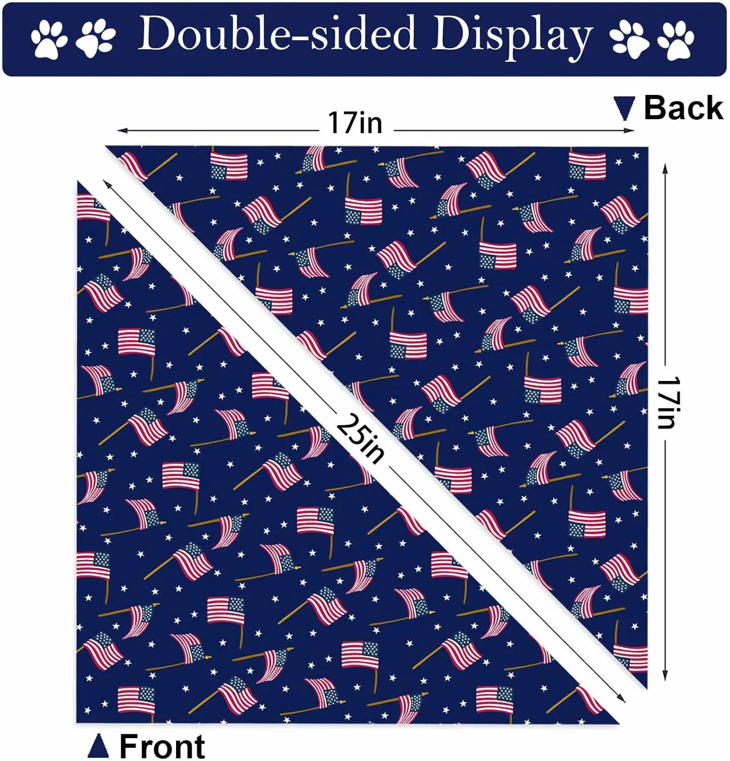 4th of July Dog Bandanas, Patriotic Pet Decorations 2 Pack, Adjustable Independence Day Holiday Party Bandana American Flag Triangle Bibs Cat Scarf Set