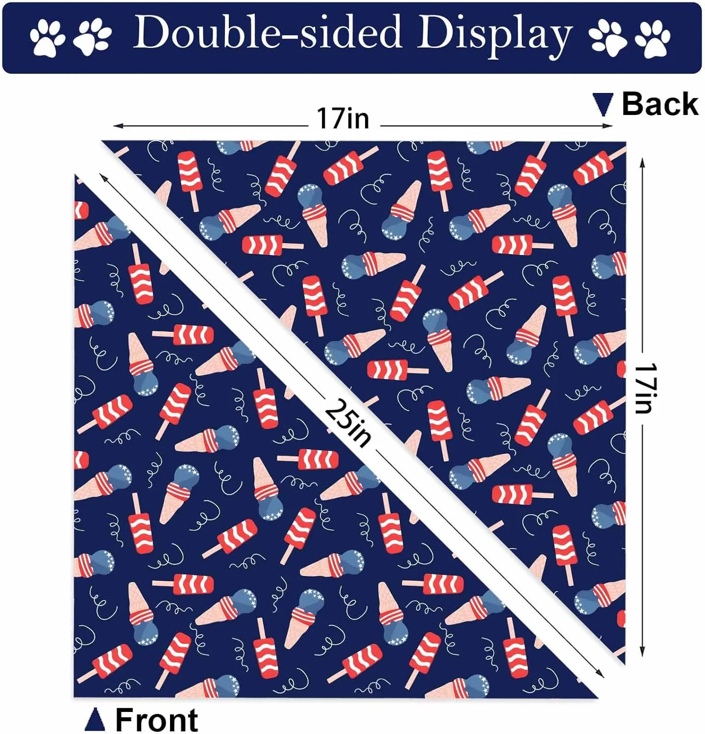 4th of July Dog Bandanas, Patriotic Pet Decorations 2 Pack, Adjustable Independence Day Holiday Party Bandana American Flag Triangle Bibs Cat Scarf Set