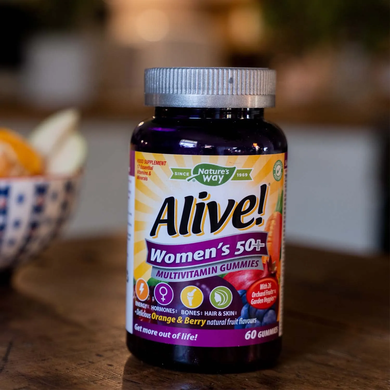 Alive! Women’s 50  Multivitamin Gummies, Multi-Vitamins & Minerals with a Blend of 26 Fruits & Vegetables, Specially Balanced Formulation for Women, Suitable for Vegetarians - 60 Gummies