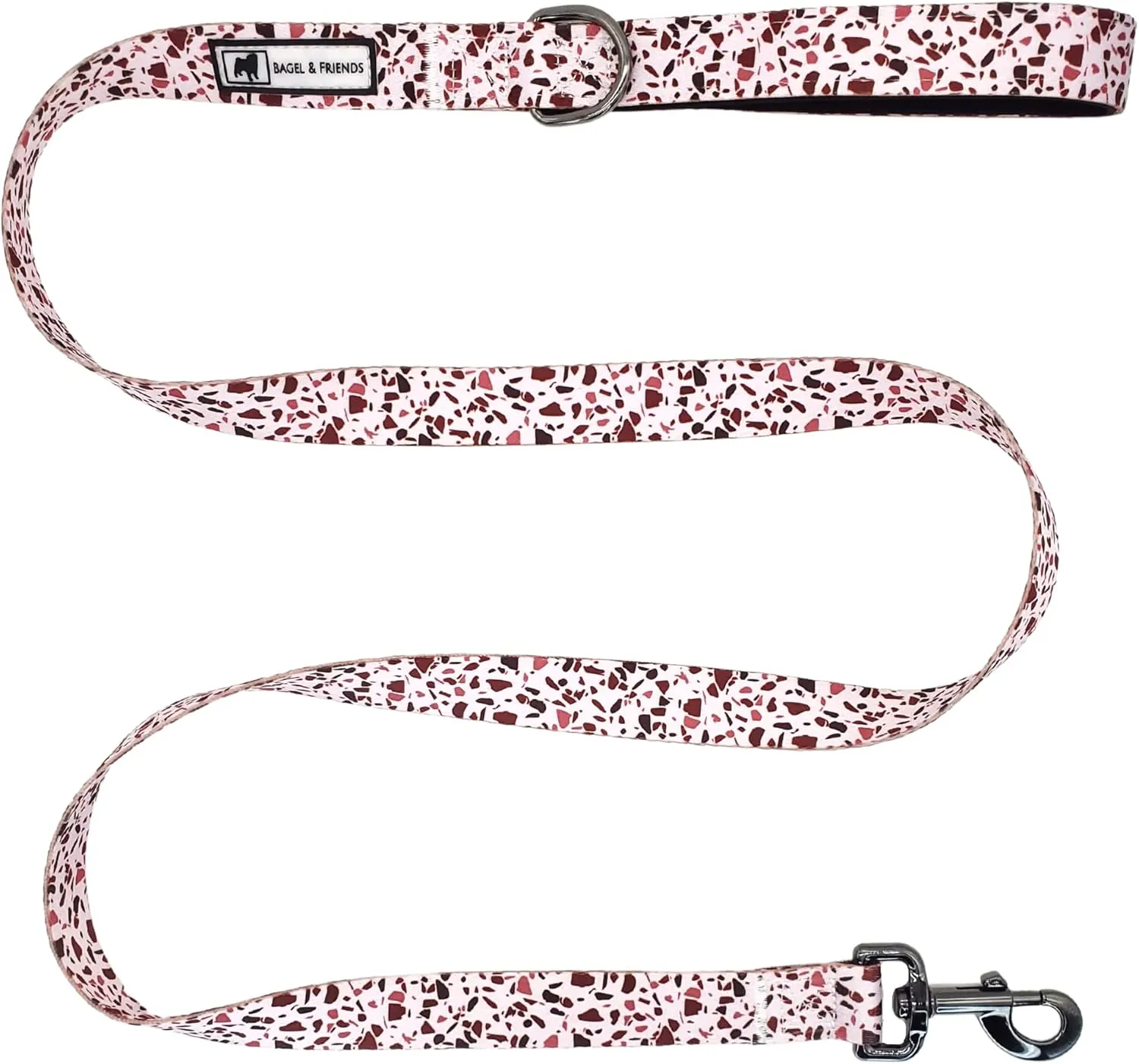 Bagel & Friends Matching Dog Collar & Leash Set XSmall, Small, Medium, Large for boy, Male, Female, Girl Dogs and Puppy (Small, Speckled in Pink)