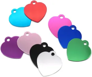 Beautiful Heart TOP Anodized Aluminum Pet ID Tags Collars Custom for Cat Dog