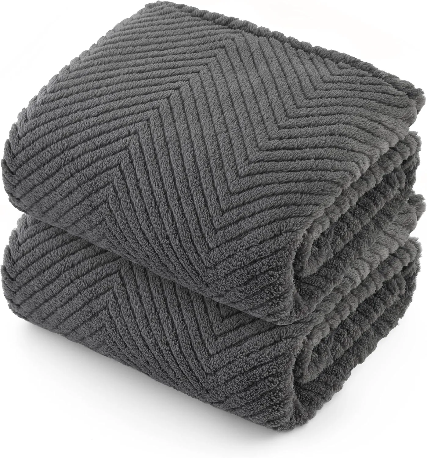 Bedsure 1 Pack 2 Dog Blankets for Small Dogs - 2pcs Washable Fluffy Fuzzy Puppy Cat Blanket with Premium 300GSM Coral Fleece Soft for Pet Kitten Doggy, Grey