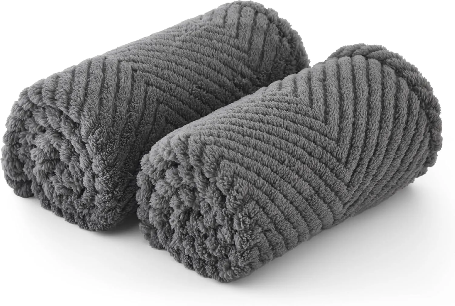 Bedsure 1 Pack 2 Dog Blankets for Small Dogs - 2pcs Washable Fluffy Fuzzy Puppy Cat Blanket with Premium 300GSM Coral Fleece Soft for Pet Kitten Doggy, Grey
