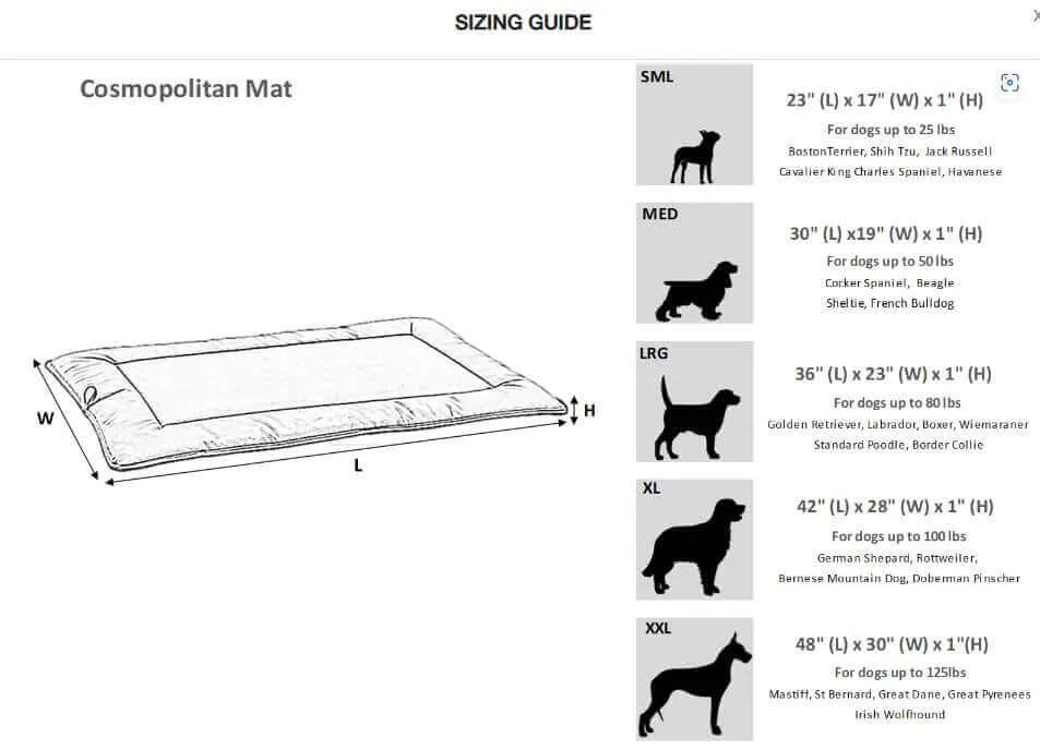 Bowsers Premium Cosmopolitan Dog Mat: The Ultimate Comfort for Your Dog - Shadow