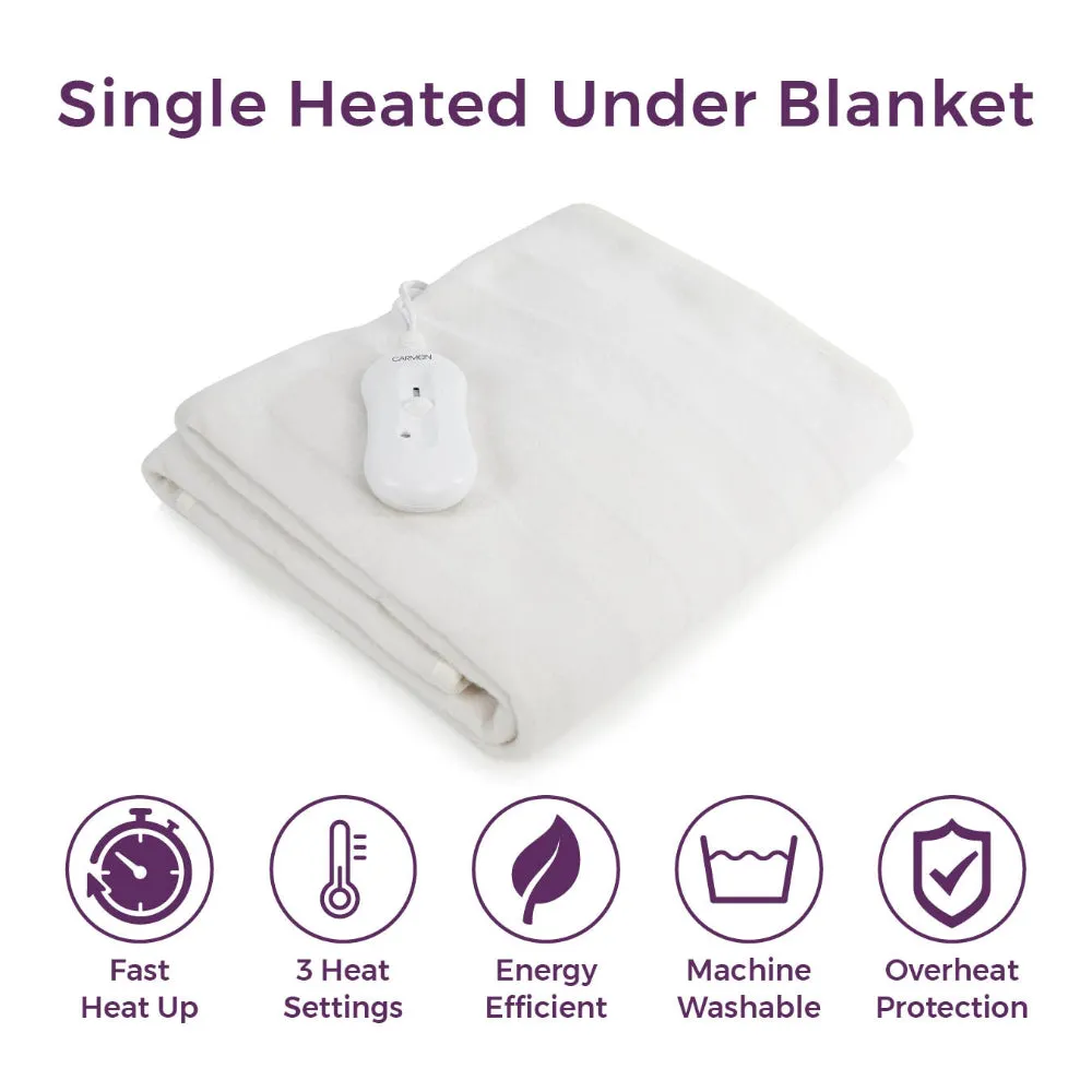 Carmen Single Heated Under Electric Blanket  - White