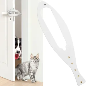 Cat Door Holder Latch Larger Adjustable Cat Door Alternative Fast Latch Strap Let Cats in and Keeps Dogs Out of Litter & Food and Safe Baby Proof No Measuring Easy to Install White