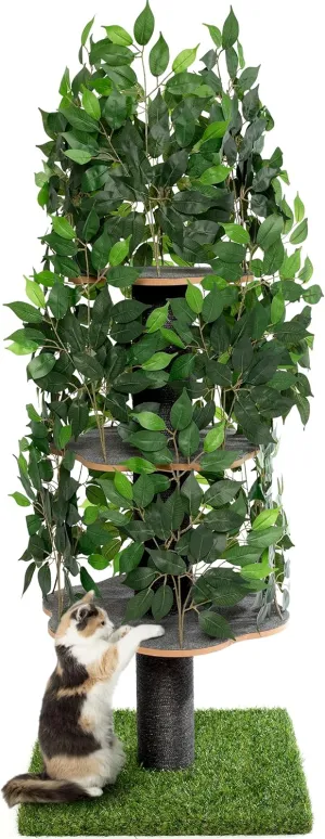 Cat Tree Scratching Post for Climbing, Hiding and Sleeping - Cat Tower for Indoor Cats with Interchangeable Leaves - Multilevel, Easy to Assemble - Pet-Safe Materials, Durable and Sturdy Construction