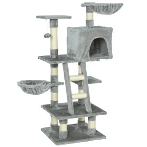 Cats 6-Tier Sisal Rope Activity Tree w/ Dangle Toy Grey