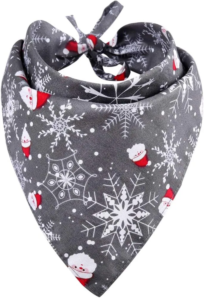 Christmas Dog Bandana Reversible Triangle Bibs Scarf Accessories for Dogs Cats Pets Animals