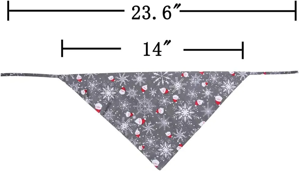 Christmas Dog Bandana Reversible Triangle Bibs Scarf Accessories for Dogs Cats Pets Animals