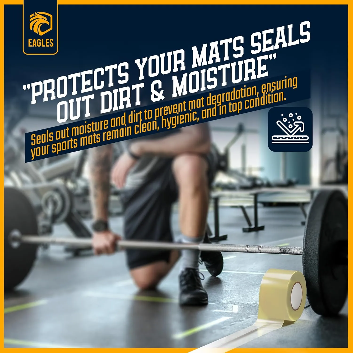 Clear Mat Tape 3 or 4 Inch, 1 or 2 Pack Mat Tape for Wrestling Grappling Gymnastics Jiu Jitsu MMA Floor | Exercise Roll Out Mats Foam Tiles | Home Mats & Gym Floor Tape (1, 4 Inch)