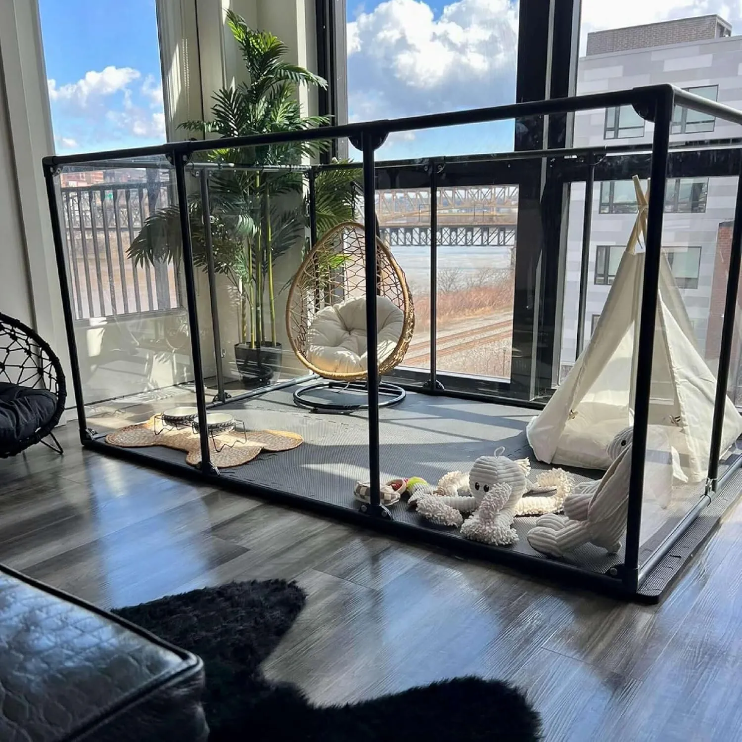 Clearly Loved Pets 36" Tall Large Lucidium Pet Pen, White