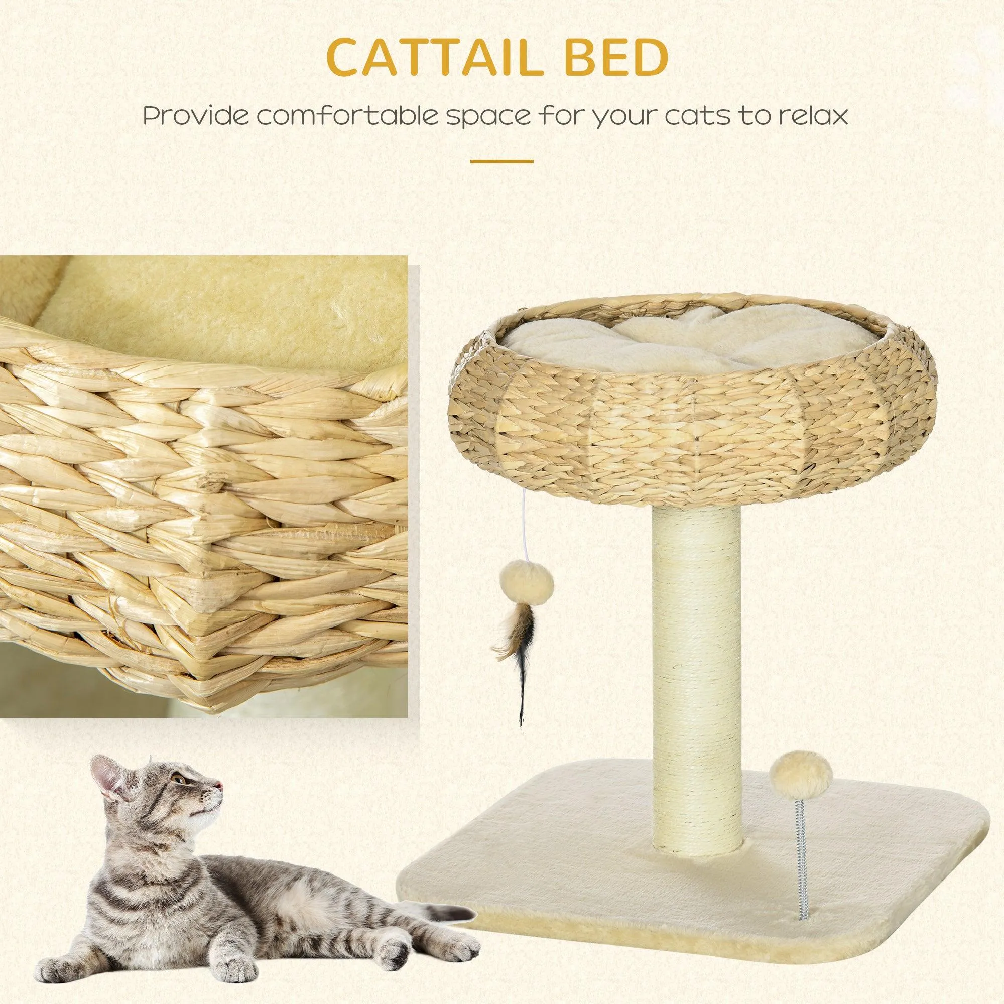 Compact Cat Climbing Tree Activity Center, 51cm - Beige