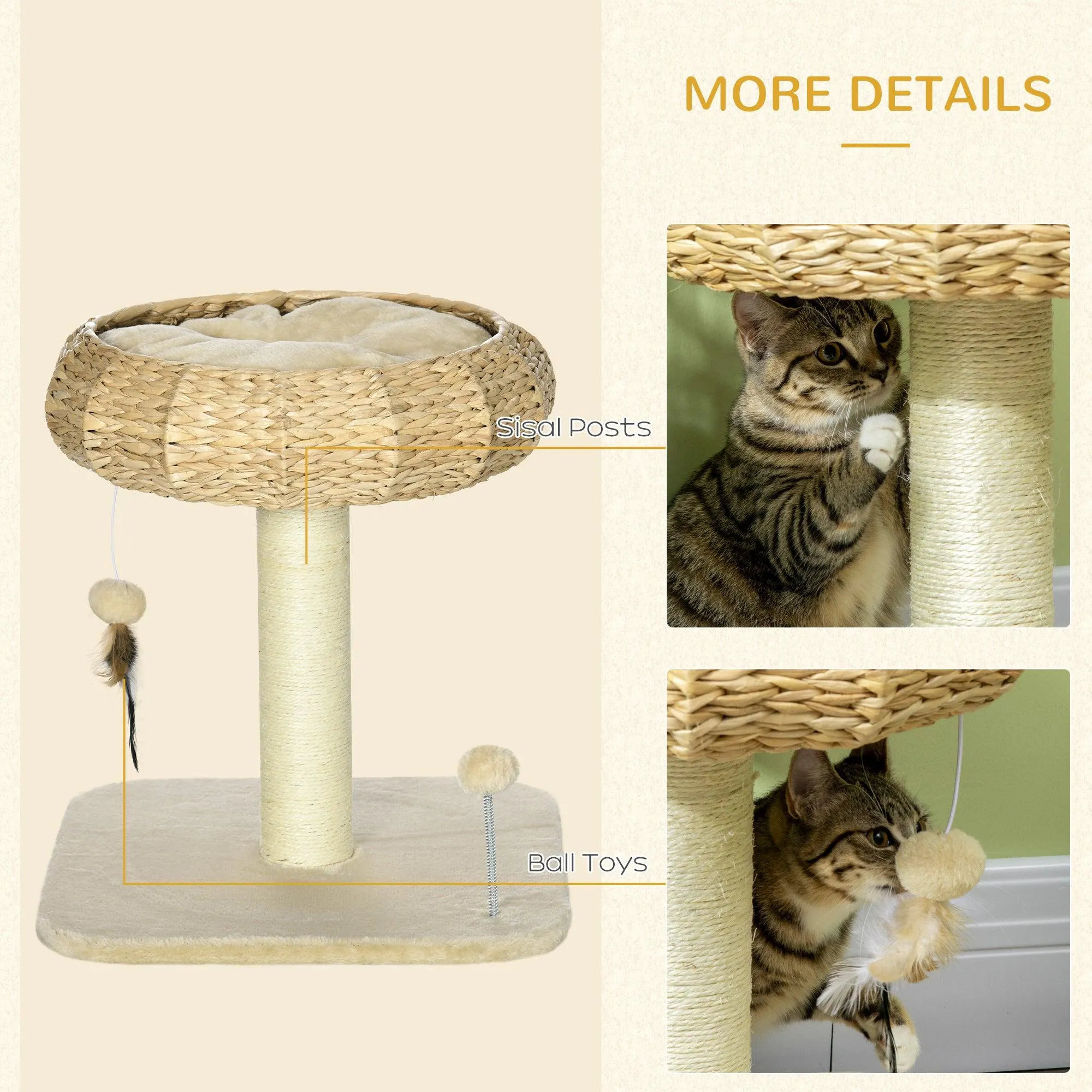 Compact Cat Climbing Tree Activity Center, 51cm - Beige