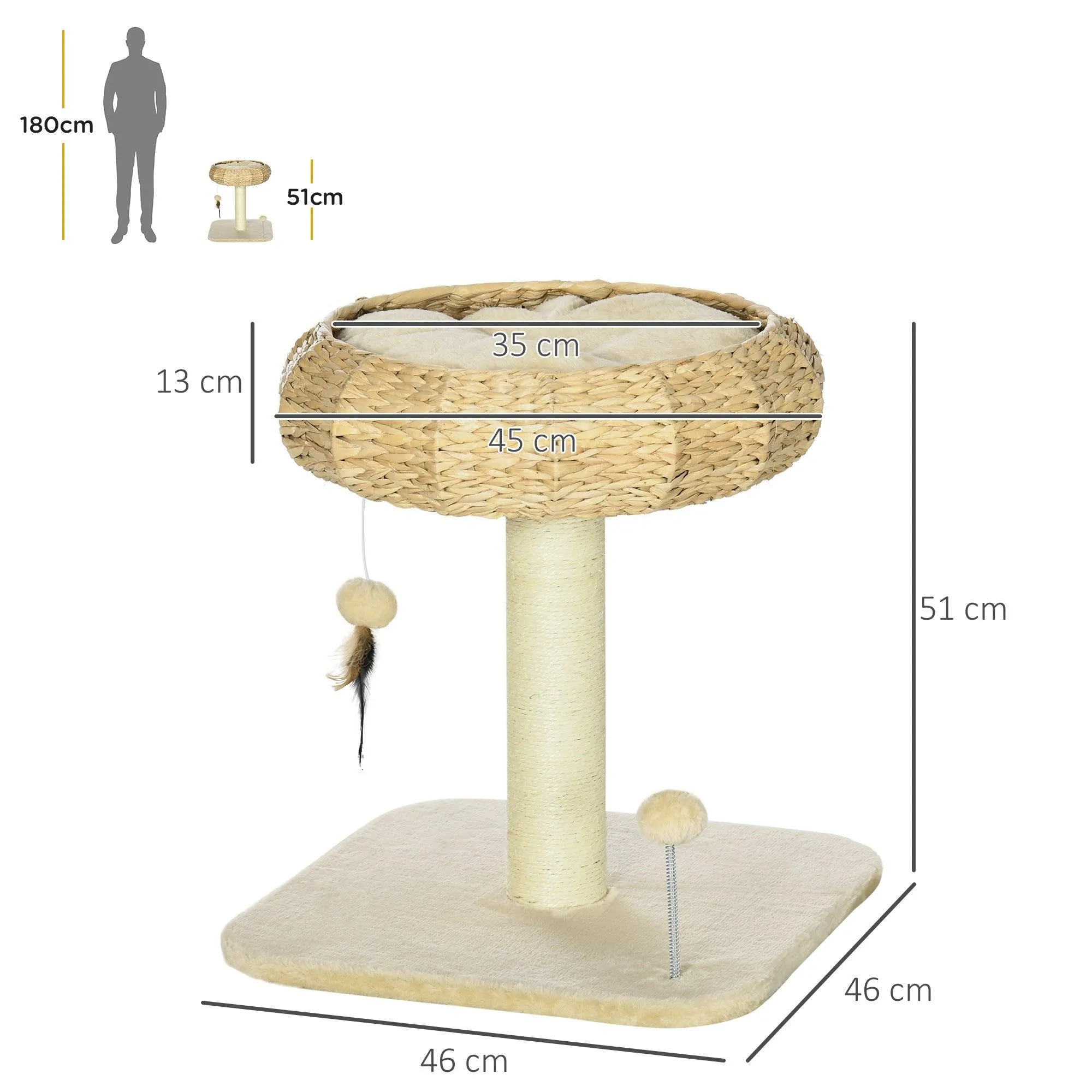 Compact Cat Climbing Tree Activity Center, 51cm - Beige