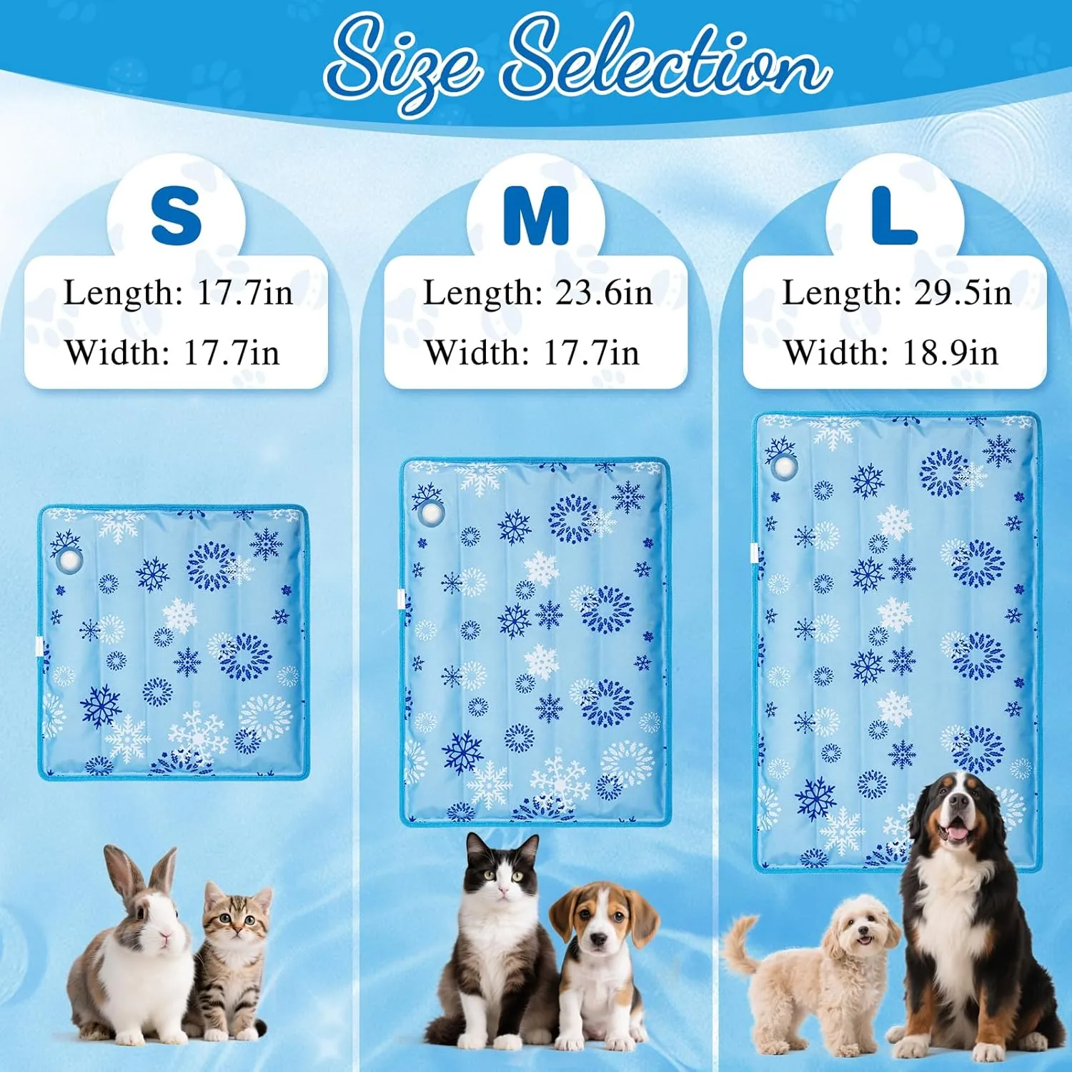 Cooling Mat for Dogs Cats - Water Injection Pet Cooling Pad, Summer Cats Self-Cooling Mat for Indoor & Outdoor