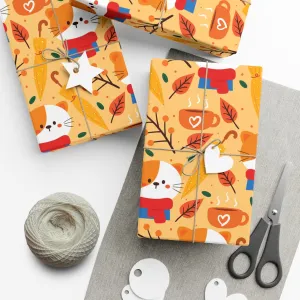 Cozy Fall Cat Gift Wrap
