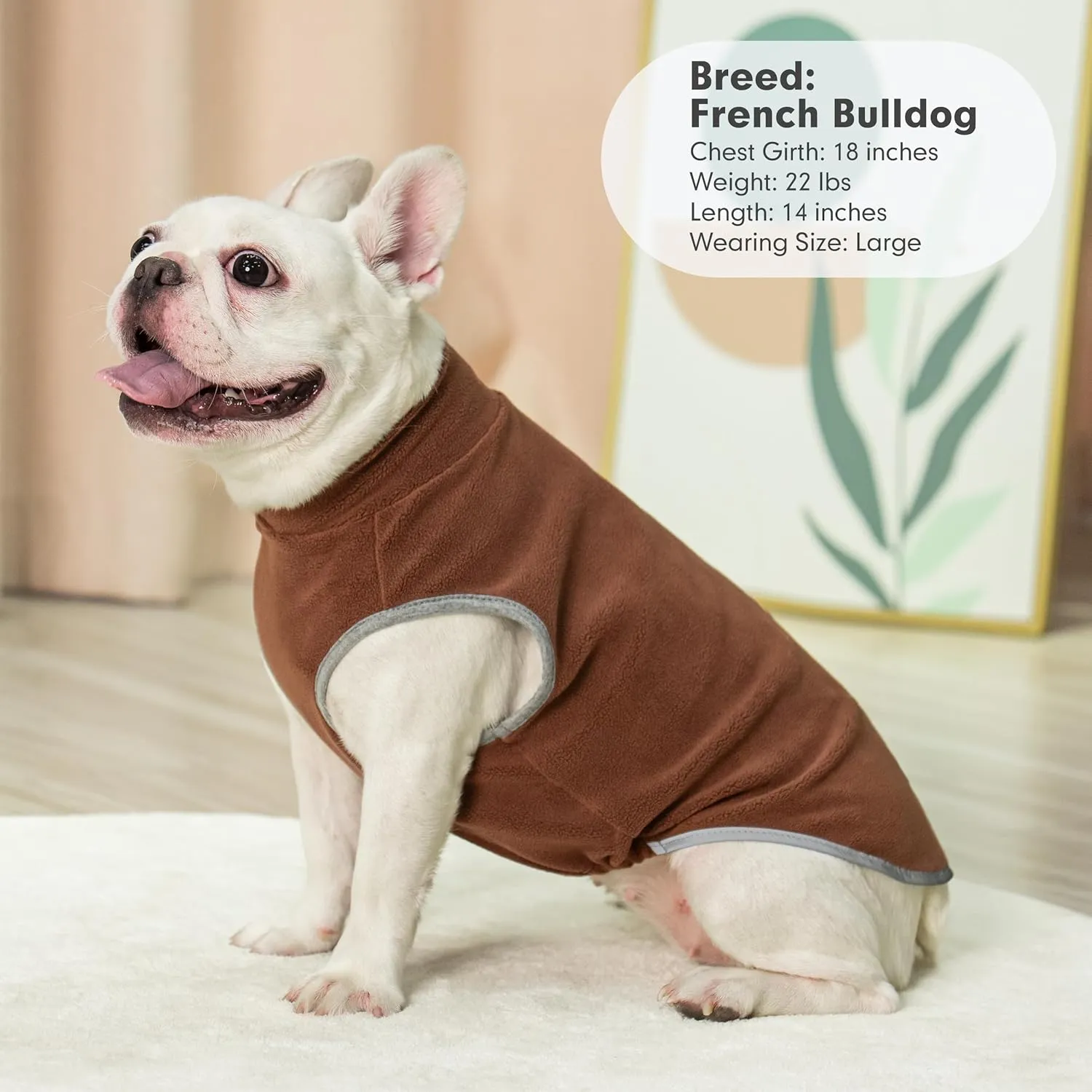 cyeollo 3XL Dog Sweaters for Large Dogs Male Female, Pullover Reflective Dog Jacket Sweatshirt Fall Winter Sweaters Warm Pet Clothes, Brown & Khaki XXXL