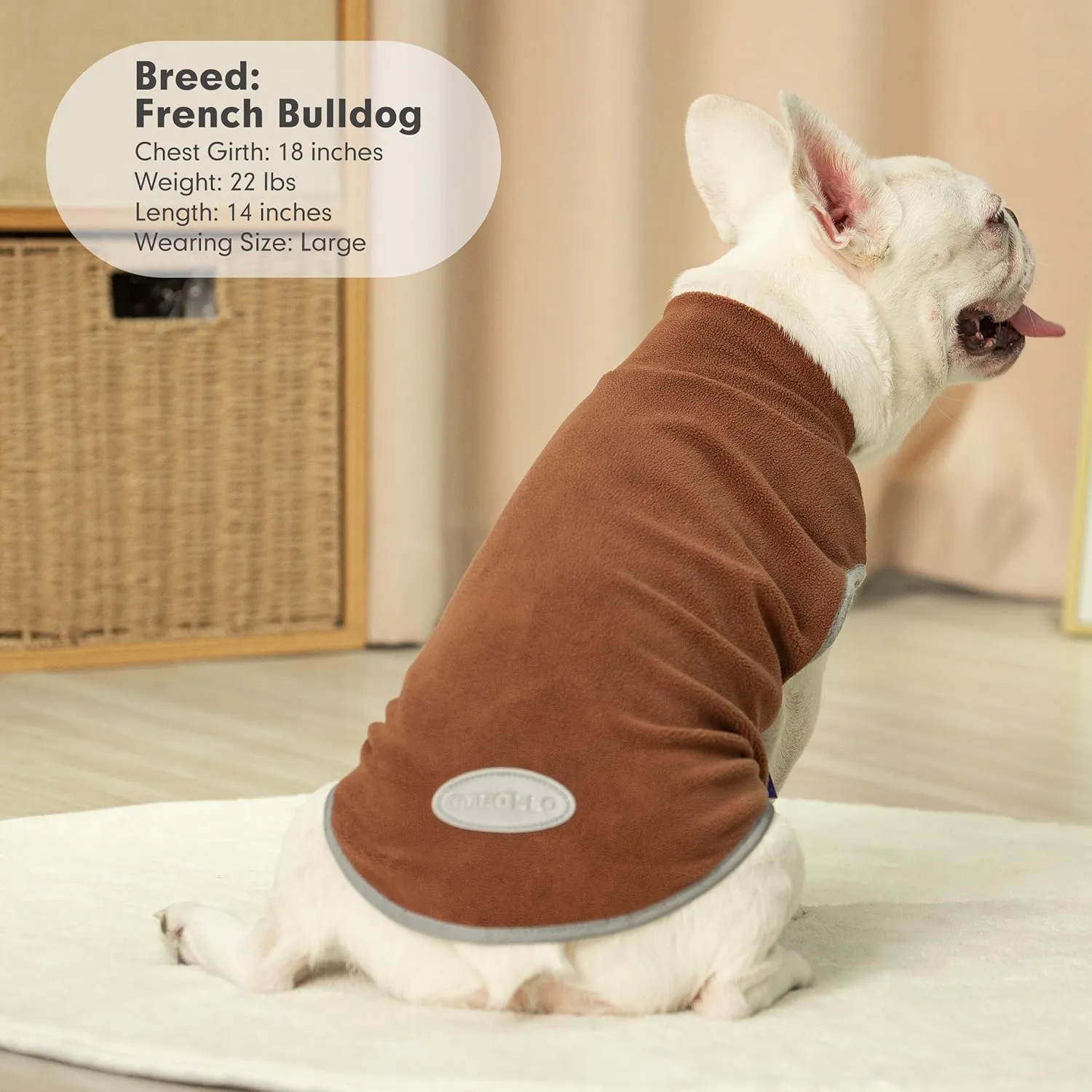 cyeollo 3XL Dog Sweaters for Large Dogs Male Female, Pullover Reflective Dog Jacket Sweatshirt Fall Winter Sweaters Warm Pet Clothes, Brown & Khaki XXXL