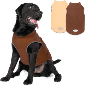 cyeollo 3XL Dog Sweaters for Large Dogs Male Female, Pullover Reflective Dog Jacket Sweatshirt Fall Winter Sweaters Warm Pet Clothes, Brown & Khaki XXXL