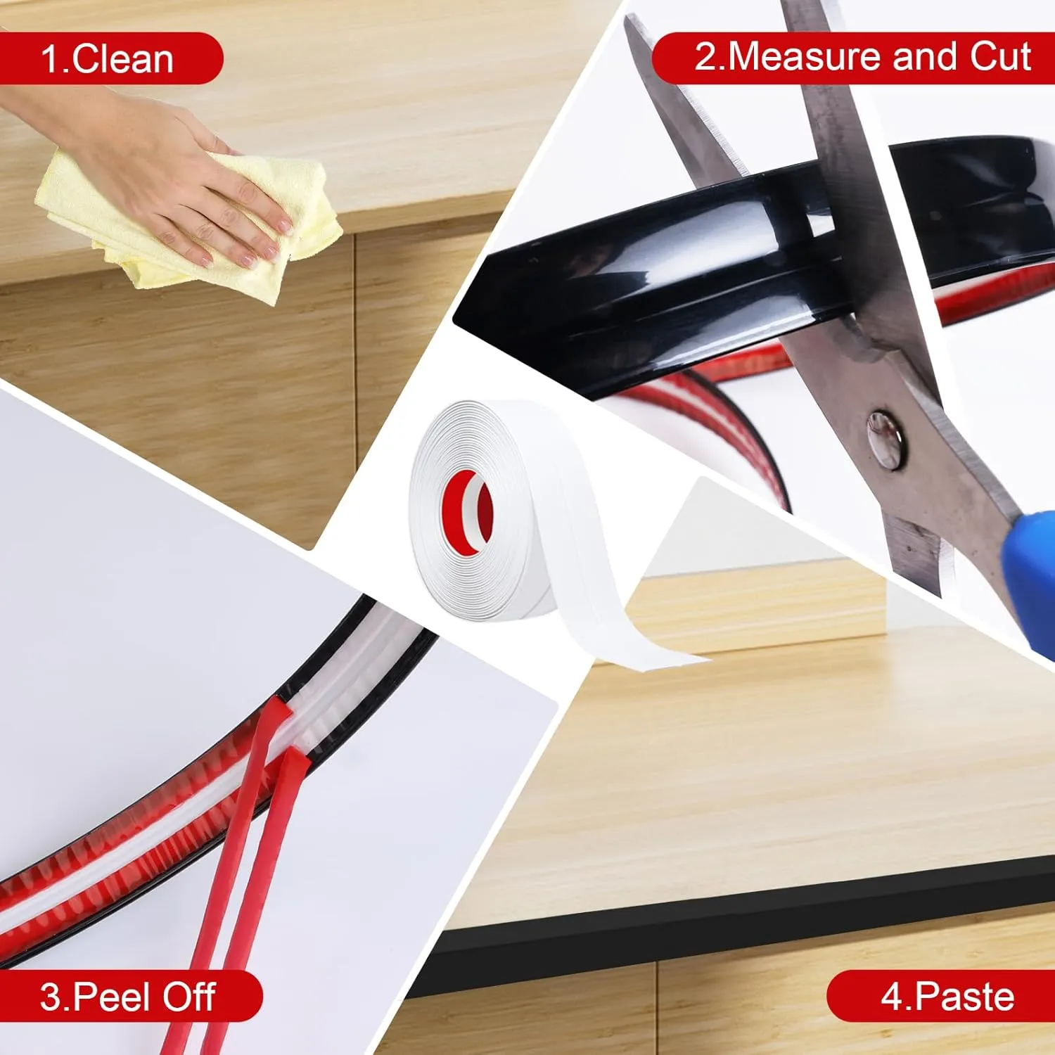 DGSL Wall Corner Protector, 2.36 in x 23 Ft Flexible Peel and Stick Molding Trim for Tile and Wall Edges, Furniture Protection and Decoration, Black