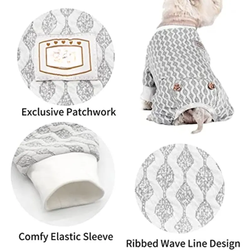 Dog Pajamas Stretchable Dog Jumpsuit 4 Legs Strip PJS Pet Puppy Pajamas Lightweight