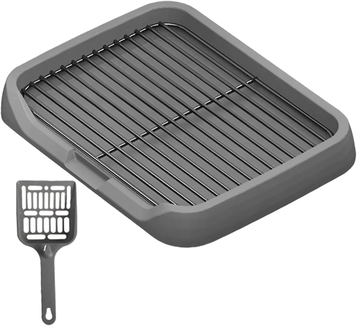 Dog Toilet, Indoor Potty Tray Pet Litter Pan, Puppy Potty Tray, Potty Trainer Puppy Pee Pad for Small Medium Large Dogs, Gray