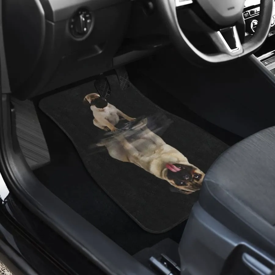 Dream Pug Car Floor Mats 4pcs| Dog Lovers Car Mat Set|Auto Floor Mats Front & Back
