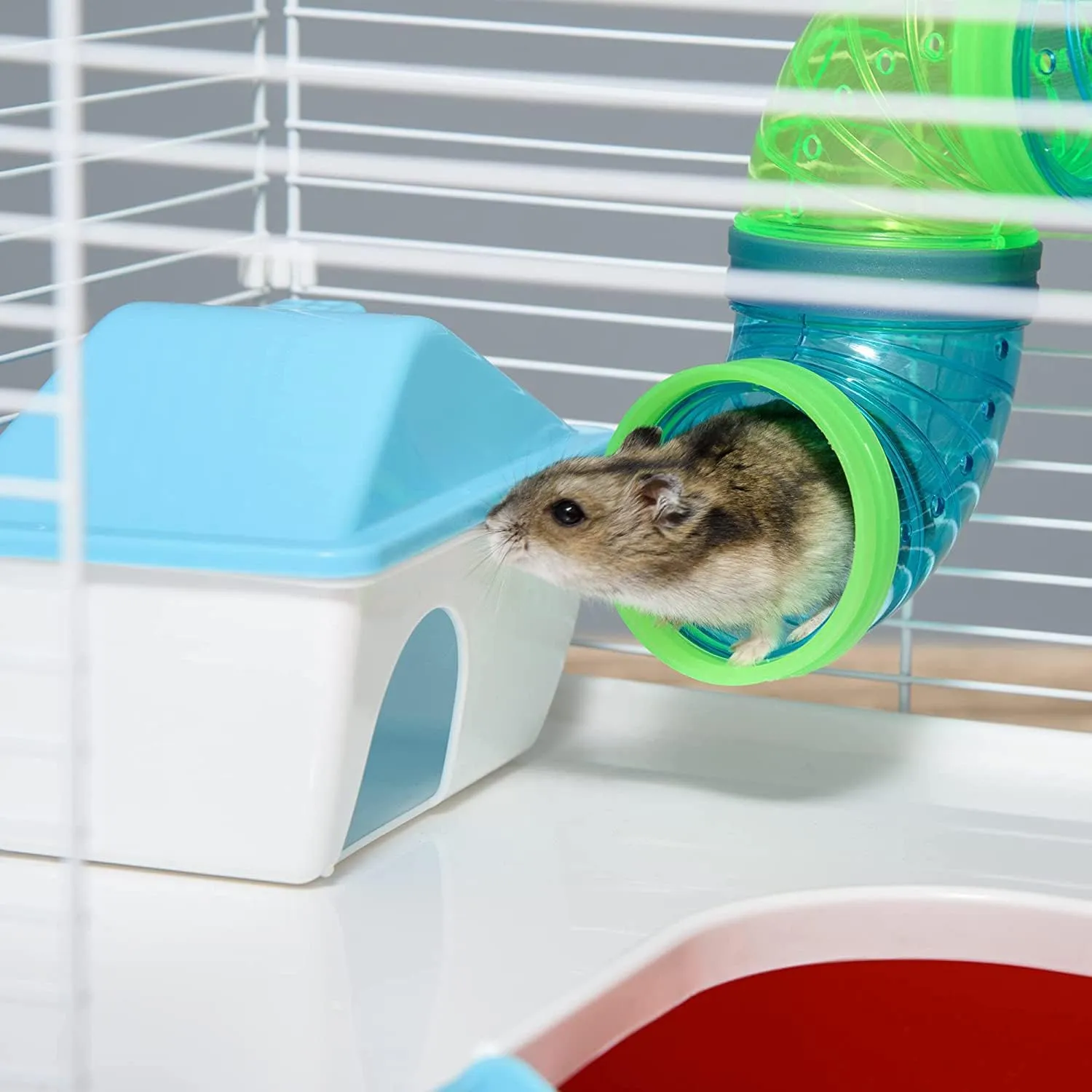 Extra Large 23" Multi-Tiers Hamster Palace Gerbil Habitat Mouse House Mice Home Critters Cage with Complete Set of Accessories Expandable and Customizable with Hide House Food Bowl Running Wheel