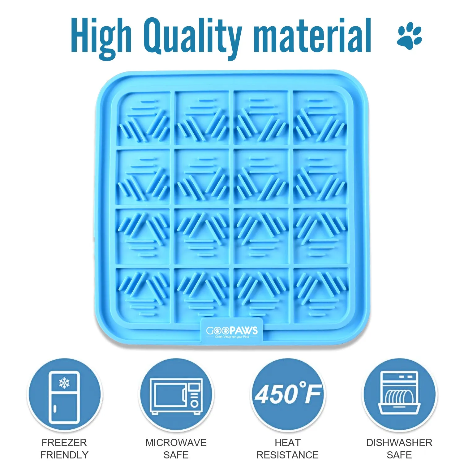 GOOPAWS Licking Mat 2 Pack, Orange & Blue