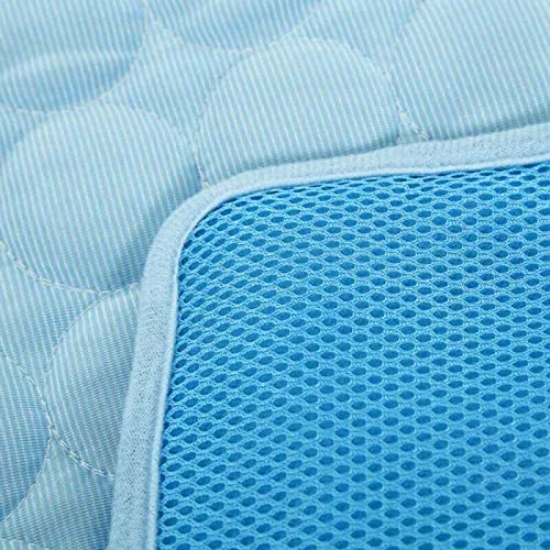 Gray Blue Pet Cooling Mat, Heat Relief Mat Dog Cooling Pad, Soft Ice Silk Material