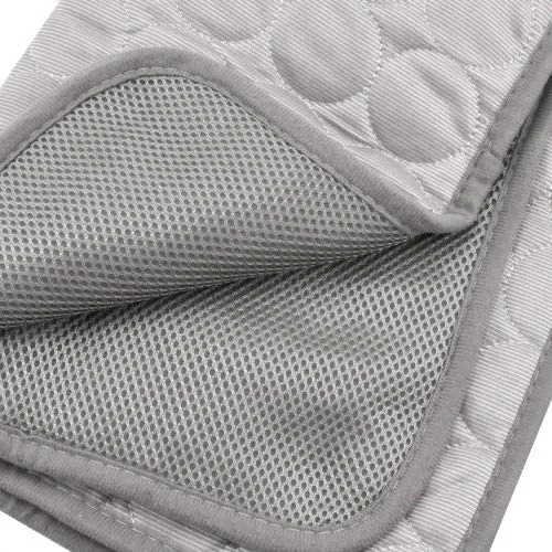 Gray Blue Pet Cooling Mat, Heat Relief Mat Dog Cooling Pad, Soft Ice Silk Material