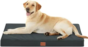 HIMEET- Dog Bed XXL Dog Bed 48 Inch Giant Dog Bed Washable Jumbo Dog Bed for Crate Orthopedic Huge Dog Bed Waterproof,Dog Bed XXL Egg-Crate Foam for Dogs Up to120lbs(Grey)