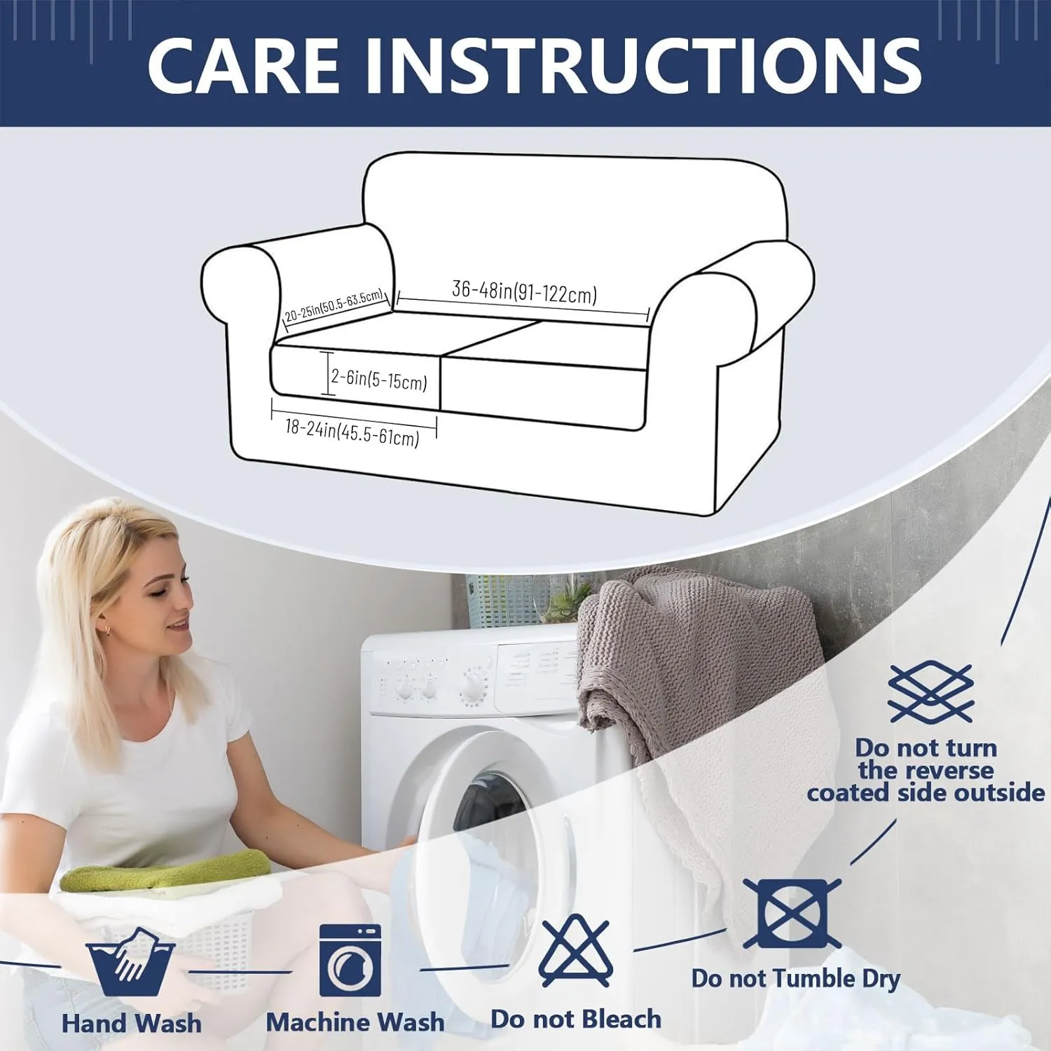 hyha Waterproof Couch Cushion Covers, Wear Resistant Couch Cover, Anti Slip Sofa Slipcovers Washable, Soft Thick Jacquard Furniture Protector for Pets Dog (2 Packs, Beige)