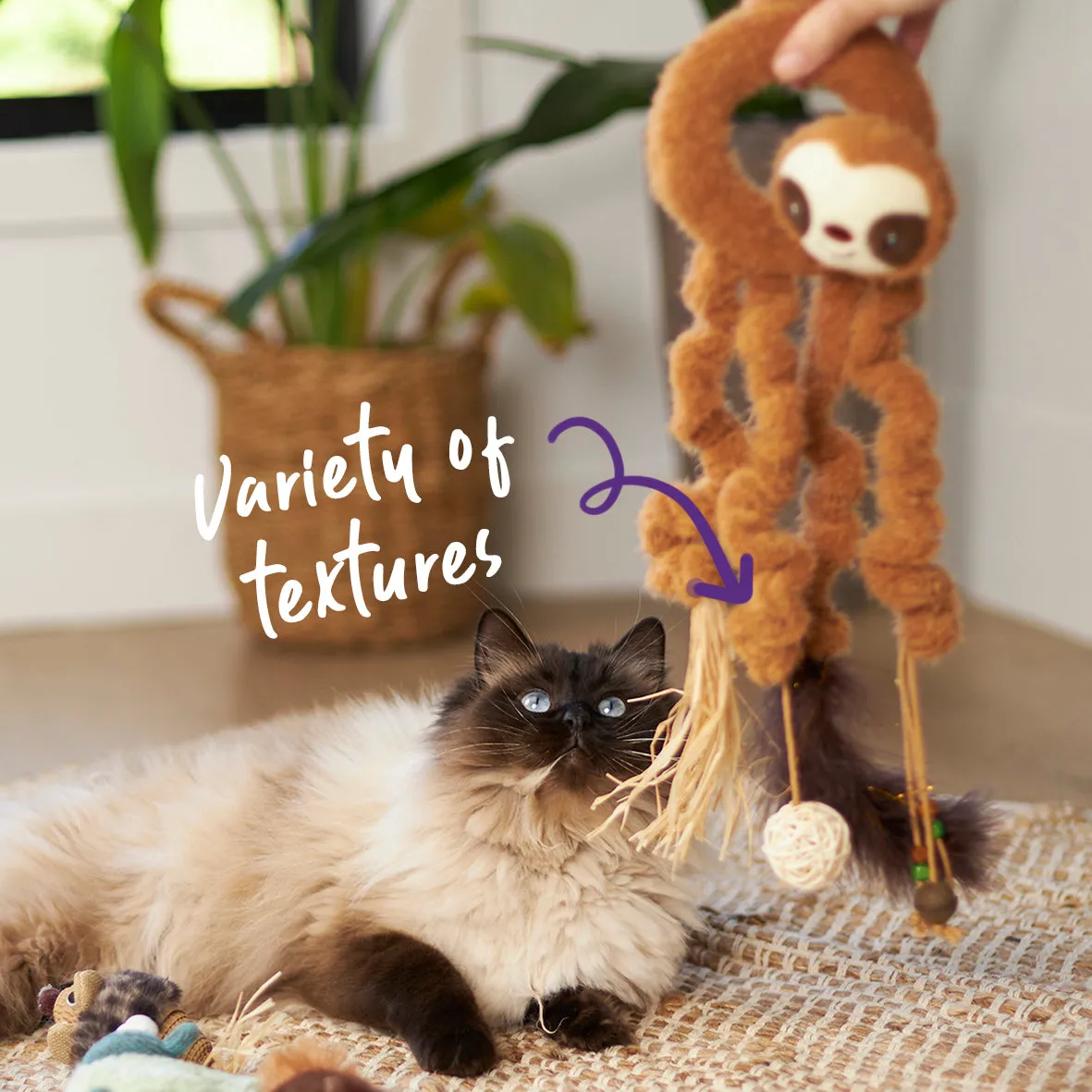 Interactive Long Legged Sloth with catnip