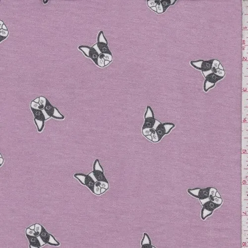 Lavender/Multi Dog Printed Baby French Terry Knit Fabric