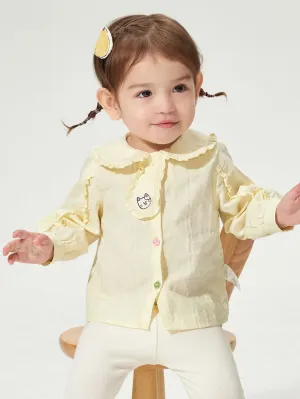 Long Sleeve Shirt New Spring 2025 Girls Baby Woven Long Sleeve Shirt