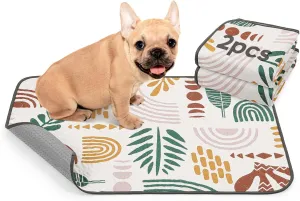LOOBANI Washable Pee Pads for Dogs: 2-Pack Super Absorbent Reusable Puppy Pads, 100% Waterproof and Non-Slip Whelping Pads for Potty Training, Playpens, Crates, Floors, Beds, and Couches, 18x24 in