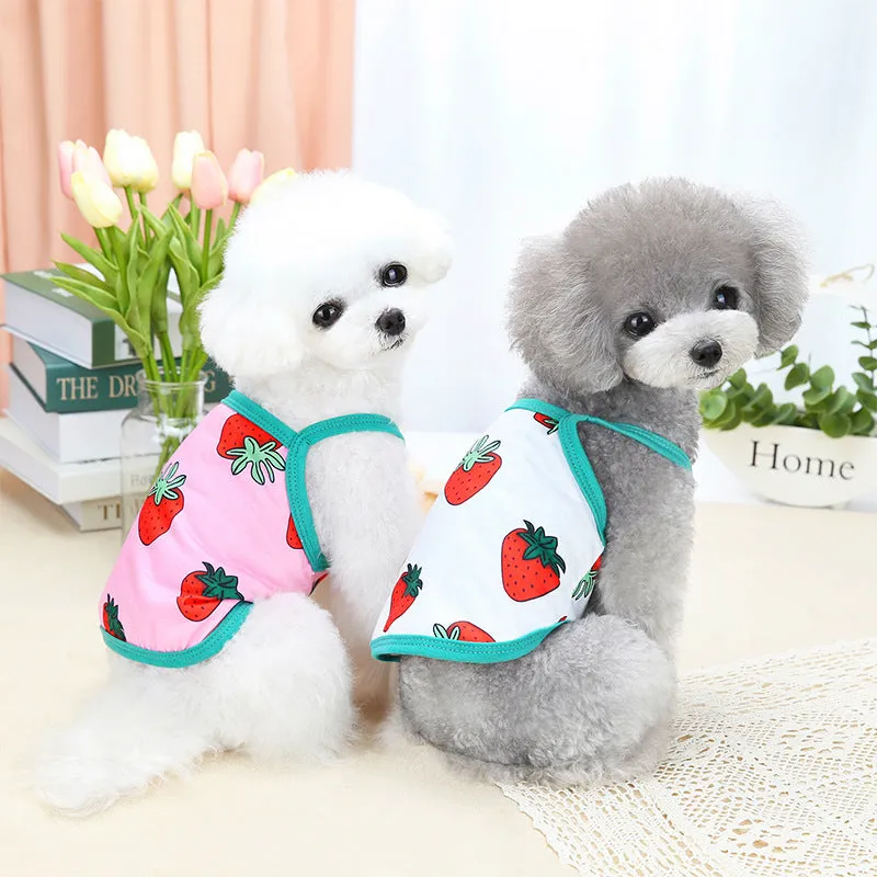 Lovely Strawberry Summer Dog Shirt