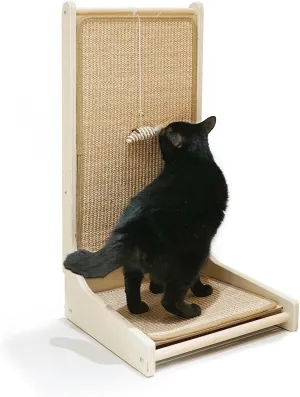 Meeyoview Cat Scratcher, 27.5 Inch L Shape Cat Scratch Pad, Sisal Cat Scratching Board with Mouse Toy, Vertical Cat Scratcher for Indoor Cats