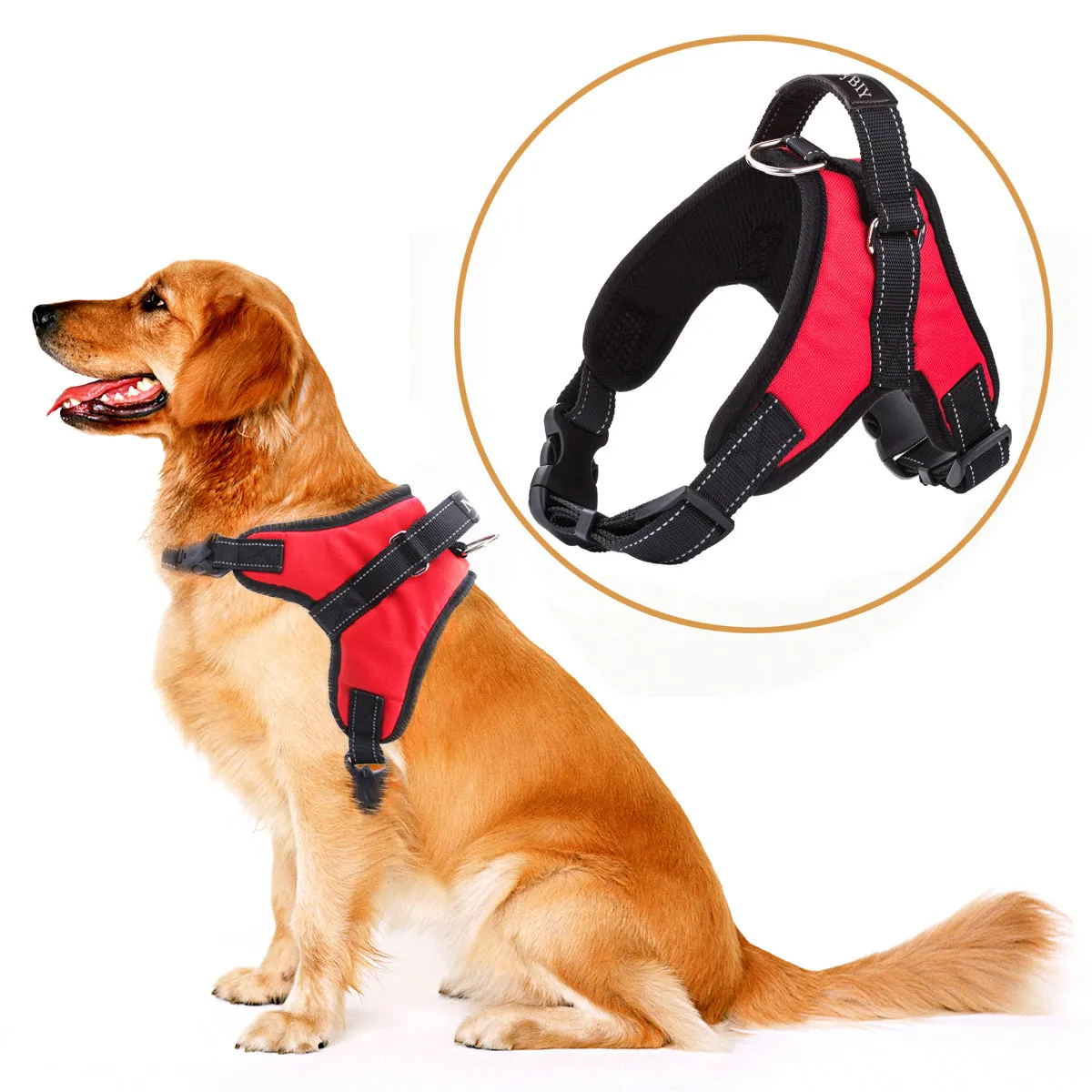 MerryBIY Adjustable Dog Harness with  & Collars, Leashes with Locking devices