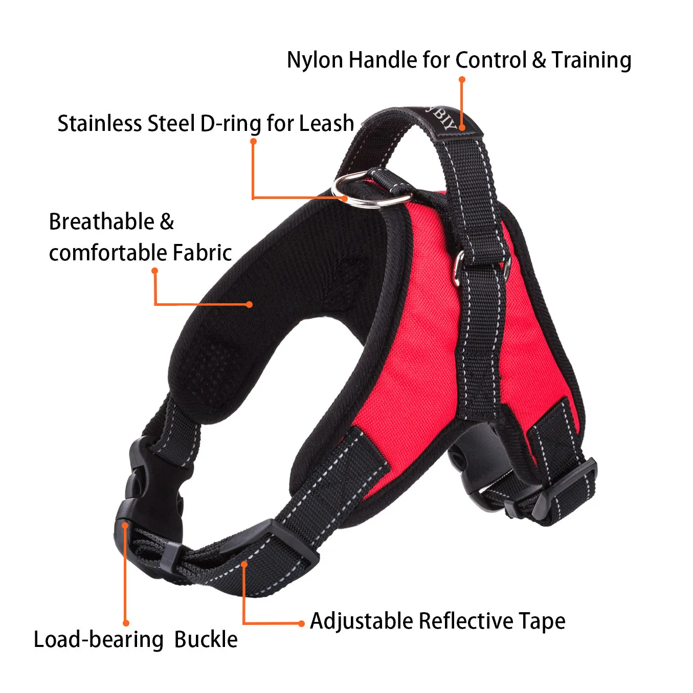 MerryBIY Adjustable Dog Harness with  & Collars, Leashes with Locking devices