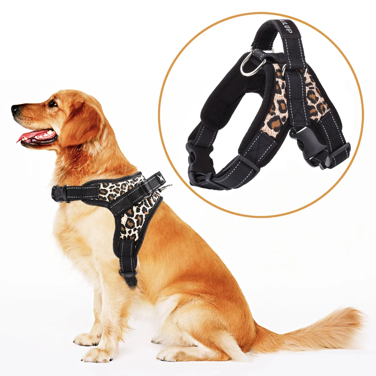 MerryBIY Adjustable Dog Harness with  & Collars, Leashes with Locking devices