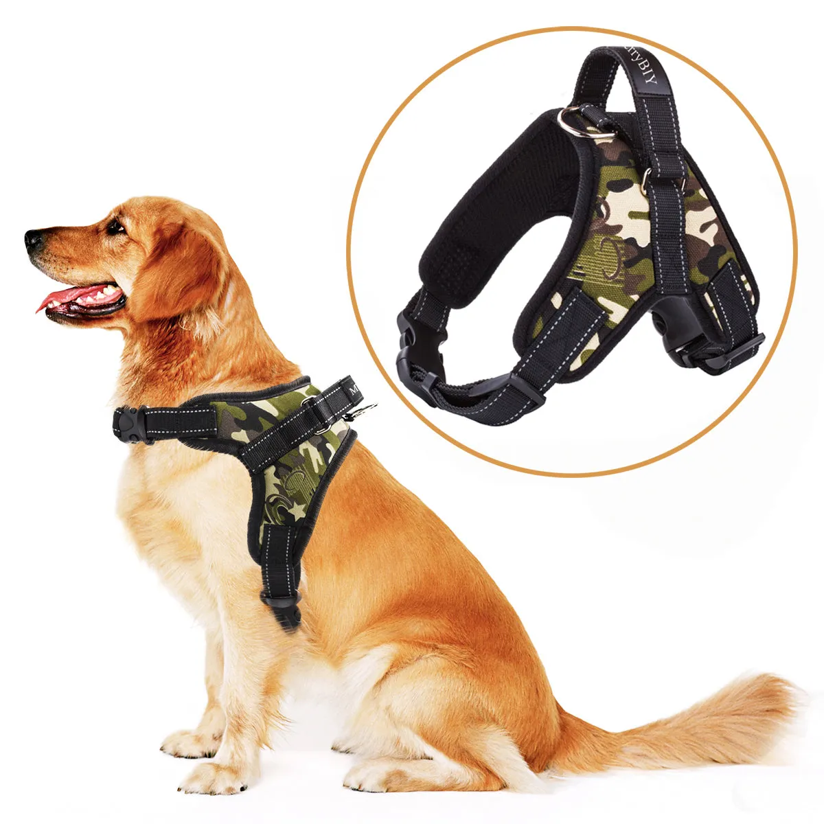 MerryBIY Adjustable Dog Harness with  & Collars, Leashes with Locking devices
